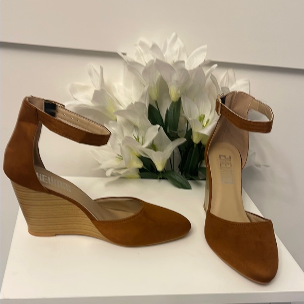 Elegant Brown Wedge Heels